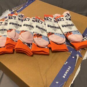 [6 Pack] Bombas Moonbeam Leopard Camo Medium Calf Socks